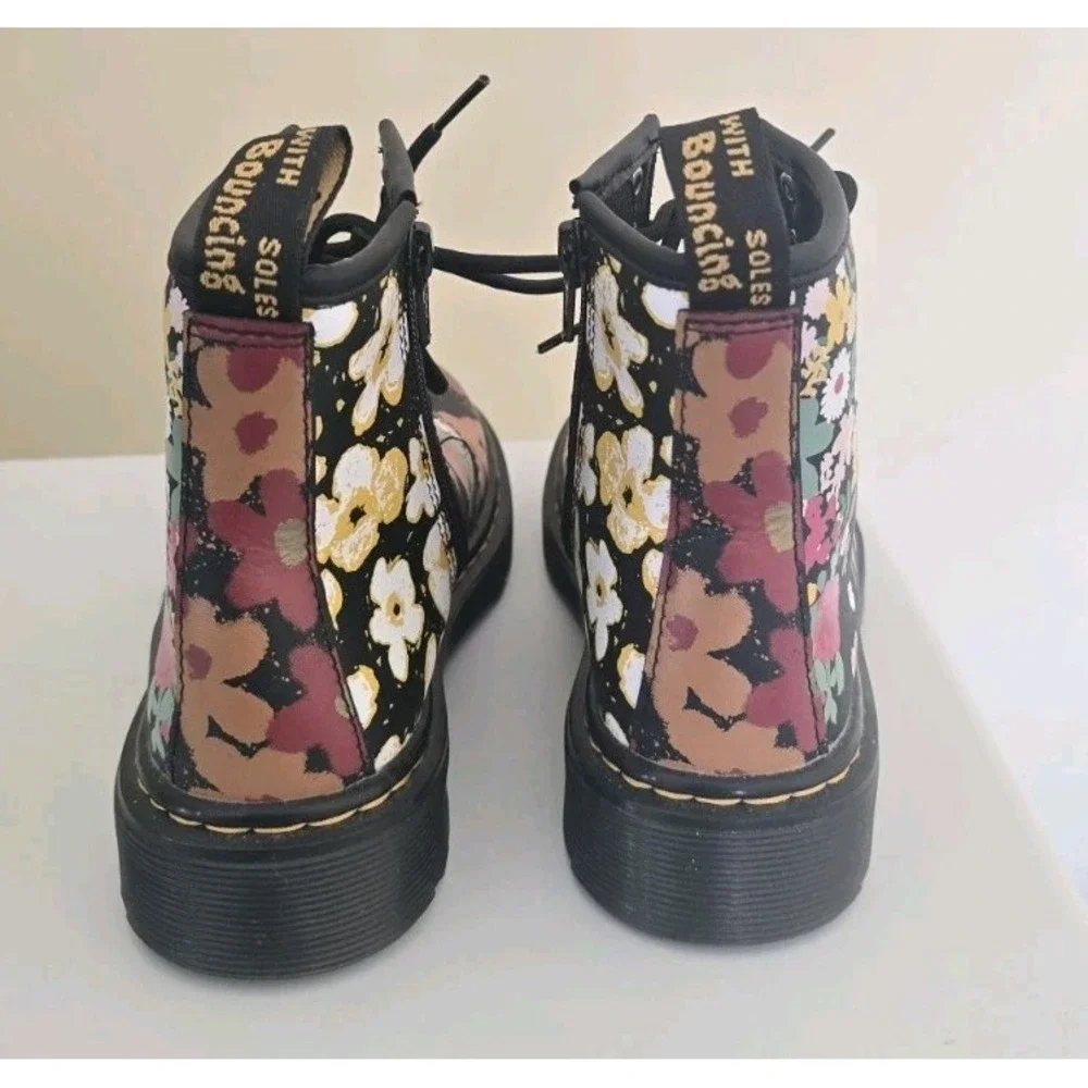 Dr. Martens Youth 1460 J Floral Mash Up Lace Up Boots US 1
